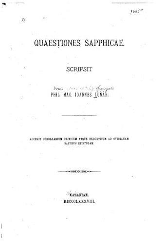 Quaestiones Sapphicae: (Latin)