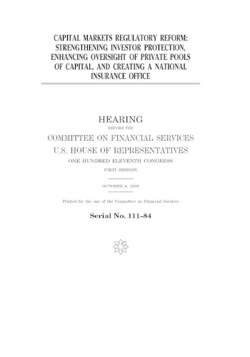 Capital markets regulatory reform
