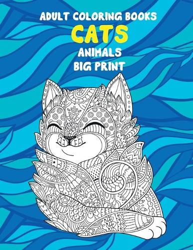Adult Coloring Books Big Print - Animals - Cats