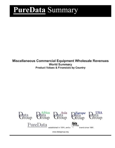 Miscellaneous Commercial Equipment Wholesale Revenues World Summary: Product Values & Financials by Country(1317 Puredata World Summary)