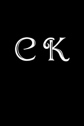 C K: Double Monogram Journal, 100 Pages, 6x9 Inches, Black Glossy Cover