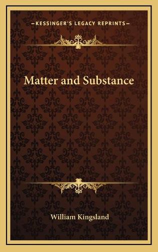 Matter and Substance