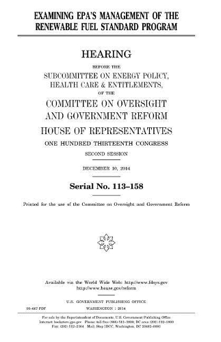Examining EPA's management of the Renewable Fuel Standard Program