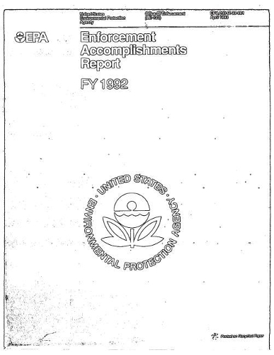 Enforcement Accomplishments Report Fy 1992