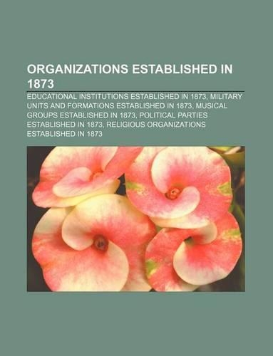 Organizations Established in 1873