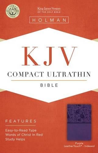 KJV Compact Ultrathin Reference Bible, Purple LeatherTouch, Indexed
