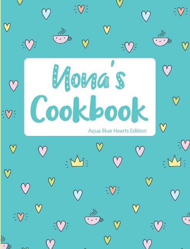 Nona's Cookbook Aqua Blue Hearts Edition