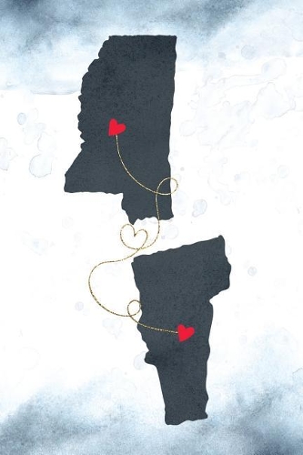 Mississippi & Vermont: Long Distance Out of State Notebook - Blank Lines(895 Together Forever Never Apart Us States Journals)