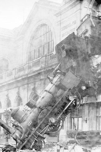 Antique Train Locomotive Slightly Off the Rails, for the Love of Trains