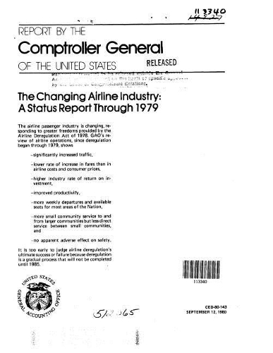 The Changing Airline Industry: A Status Report Through 1979