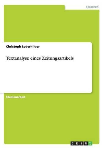 Textanalyse eines Zeitungsartikels