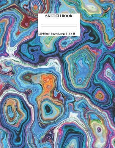 Sketch Book 120 Blank Pages Large 8.5 X 11: Intended For Sketching, Drawing, Doodling, Painting, Writing Colorful Swirly Maze Design Pattern