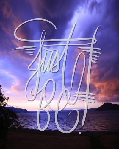 Just Be: 8x10 Inch Zen Meditation/Mindfulness Journal/Notebook - Purple Sunset