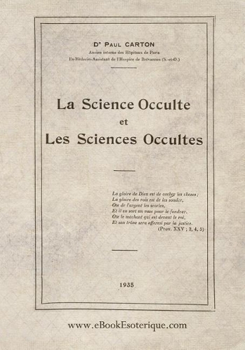 La Science Occulte Et Les Sciences Occultes