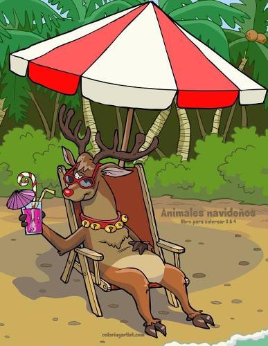 Animales navideños libro para colorear 3 & 4: (Animales Navideños)