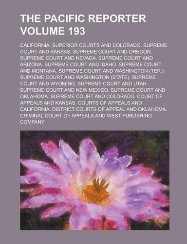 The Pacific Reporter Volume 193: (English)