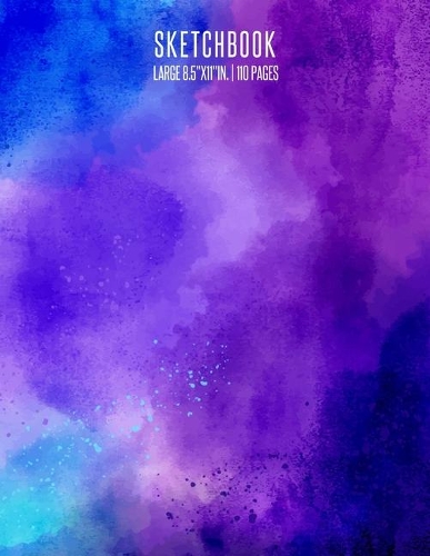 Sketchbook - 8.5"x11"In.: Cool Colors Purple & Blue Design - Blank Paper for Drawing and Writing Creative Doodling Journal Great for Adults Artists & Students
