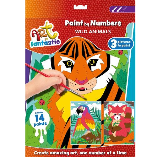 Art Fantastic Paint-by-Numbers 3-in-1 Kit: Wild Animals: (Art Fantastic)