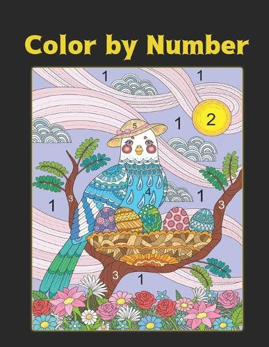 Color by Number: Coloring Book with 60 Color By Number Designs of Animals, Birds, Flowers, Houses and Patterns Fun and Stress Relieving Coloring Book Coloring By Num