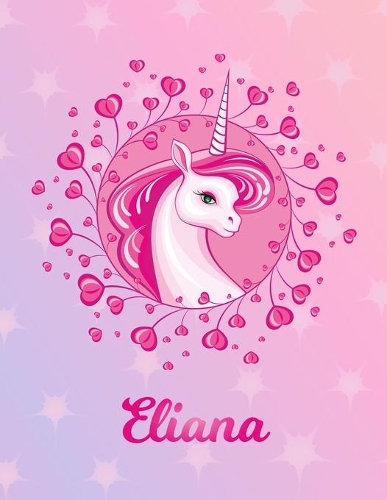 Eliana: Unicorn Sheet Music Note Manuscript Notebook Paper - Magical Horse Personalized Letter M Initial Custom First Name Cover - Musician Composer Instrum