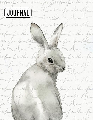 Big Fat Bullet Style Journal Notebook Watercolor Rabbit
