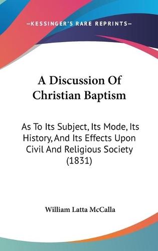 A Discussion Of Christian Baptism
