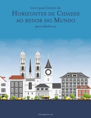 Livro para Colorir de Horizontes de Cidades ao redor do Mundo para Adultos 4