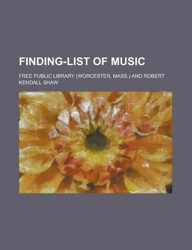 Finding-List of Music: (English)
