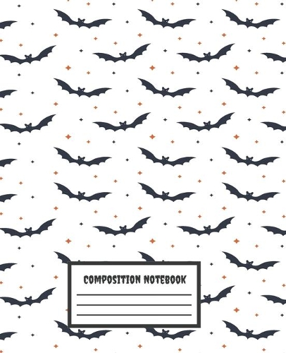 Composition Notebook: Blue Bats Pattern - Wide Ruled Blank Lined School Subject Composition Notebook, Exercise Book for teachers, kids, teens, students, home, college wri