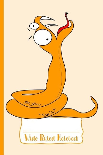 Orange Hungry Snake Wide Ruled Notebook
