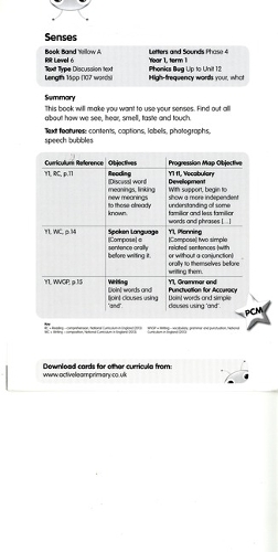 Bug Club Yellow A Senses Guided Reading Card: (BUG CLUB)