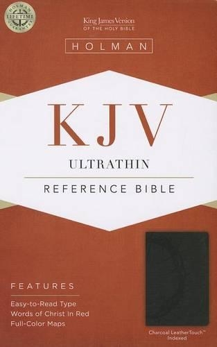 KJV Ultrathin Reference Bible, Charcoal LeatherTouch Indexed