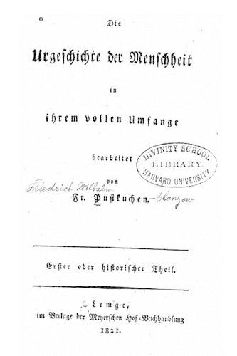 Die Urgeschichte der Menschheit in Ihrem Vollen Umfange