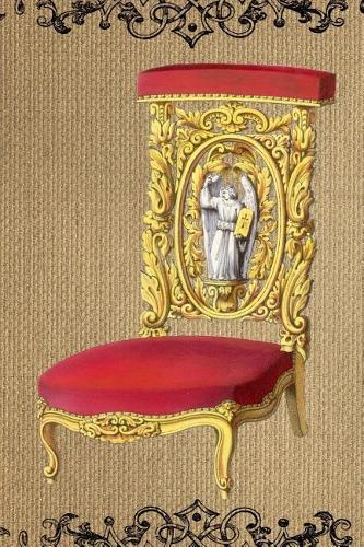 Antique Gold and Red Vintage Chair on Burlap Illustration Art Journal: 150 Page Lined Notebook/Diary