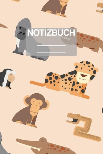 Notizbuch A5 Muster Suesse Tiere Tiger Krokodil Schlange Affe: - 111 Seiten - EXTRA Kalender 2020 - Einzigartig - Kariert - Karo - Raster - Geschenk - Geschenkidee