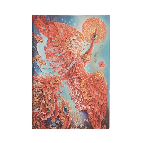 Paperblanks 2024 Firebird Birds of Happiness 18-Month Mini Horiztonal Elastic Band Closure 208 Pg 80 GSM