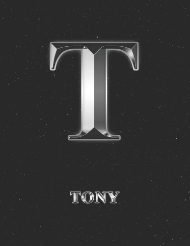 Tony: 2 Year Weekly Planner with Note Pages (24 Months) - Silver Effect Personalized Custom Letter T Initial First Name - 2020 - 2021 - Week Planning - Mo