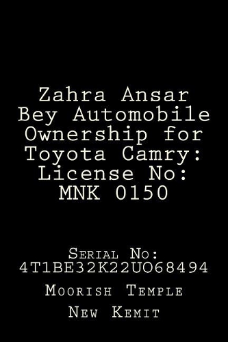 Zahra Ansar Bey Automobile Ownership for Toyota Camry
