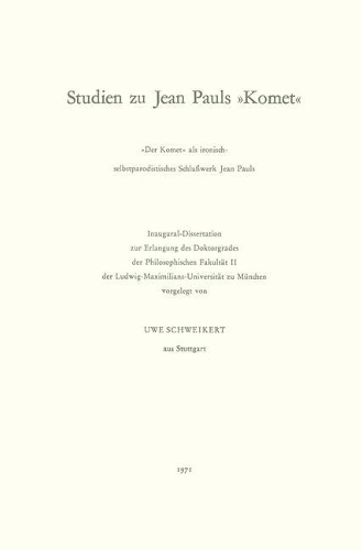 Studien zu Jean Pauls "Komet"