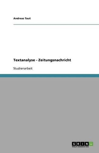 Textanalyse - Zeitungsnachricht
