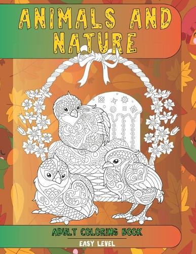 Adult Coloring Book Animals and Nature - Easy Level