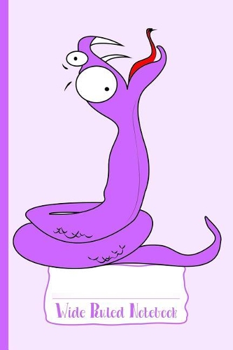 Purple Hungry Snake Wide Ruled Notebook
