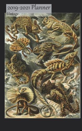 2019-2021 Planner Vintage: 3 Year 2019-21 Monthly Calendar Organizer Appointment Book, Lizards Cover, Three Years 36 Months, 5x8, with Yearly and Address Pages