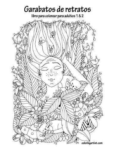 Garabatos de retratos libro para colorear para adultos 1 & 2