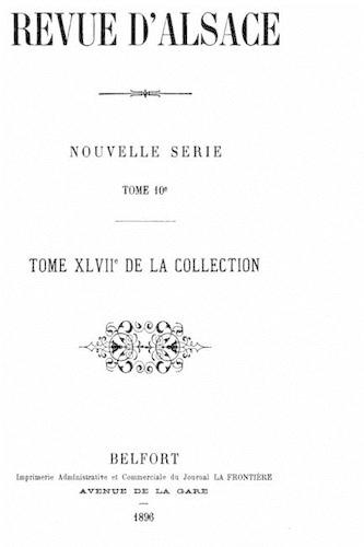 Revue d'Alsace: (French)