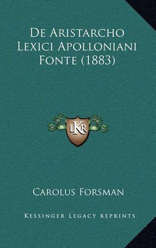 De Aristarcho Lexici Apolloniani Fonte (1883)