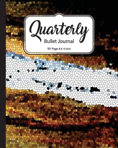 Quarterly Bullet Journal: Wave Abstract Mosaic Dot Grid, 8x10 inch, 90 pages: Small Journal Notebook Diary for Adults, Man, Woman and Kids(Journals to Write in)