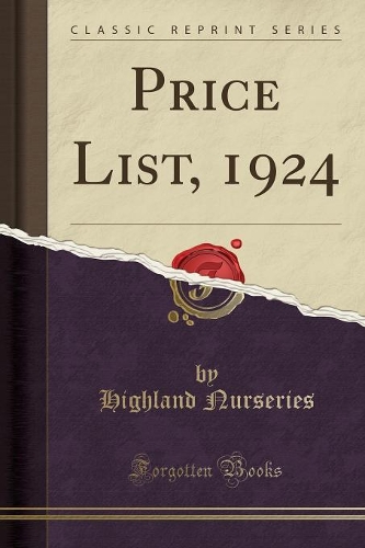 Price List, 1924 (Classic Reprint)