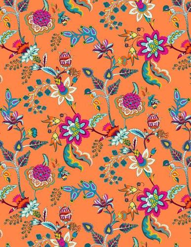 My Big Fat Journal Notebook Chinoiserie Pattern On Orange: 300 Plus Pages, Jumbo Sized Plain, Blank Unlined Journal Notebook For Journaling, Writing, Planning and Doodling In Large 8.5 by 11 Size(43 Jumbo Plain Journal 2)