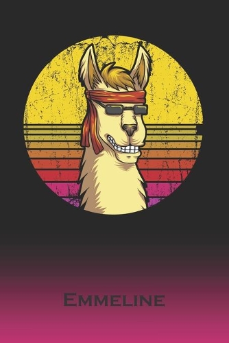 Emmeline: Llama Journal - Custom First Name Personal Writing Logbook - Letter E Classic Alpaca Old-Fashioned Nostalgic Sunset Cover - Daily Journaling for Jou